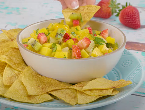 Cinnamon Sweet Tortilla Chips with Fruit Salsa