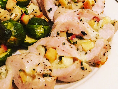 Spiced apple and havarti stuffed turkey breast